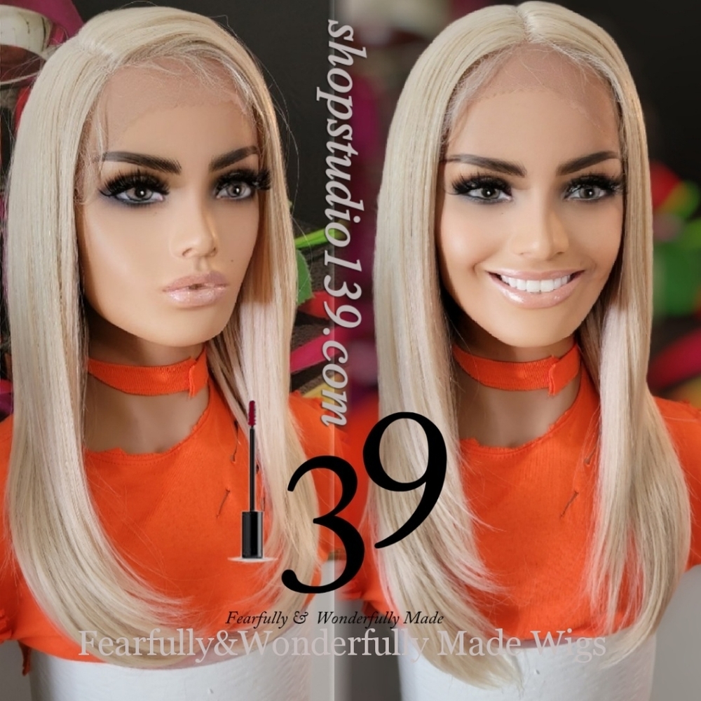 Human hair HD lace front blonde wig